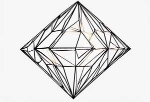 simple line tattoo of geometric elongated 
dimond tattoo idea