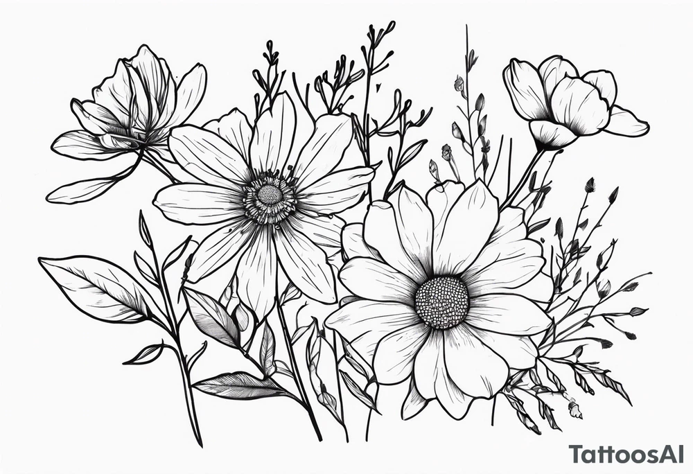 few wildflowers tattoo idea