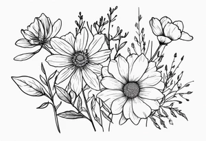 few wildflowers tattoo idea