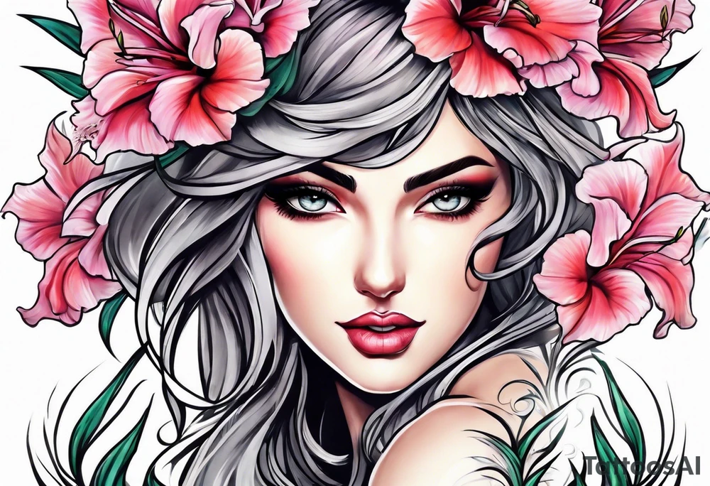 gladiolus design tattoo idea