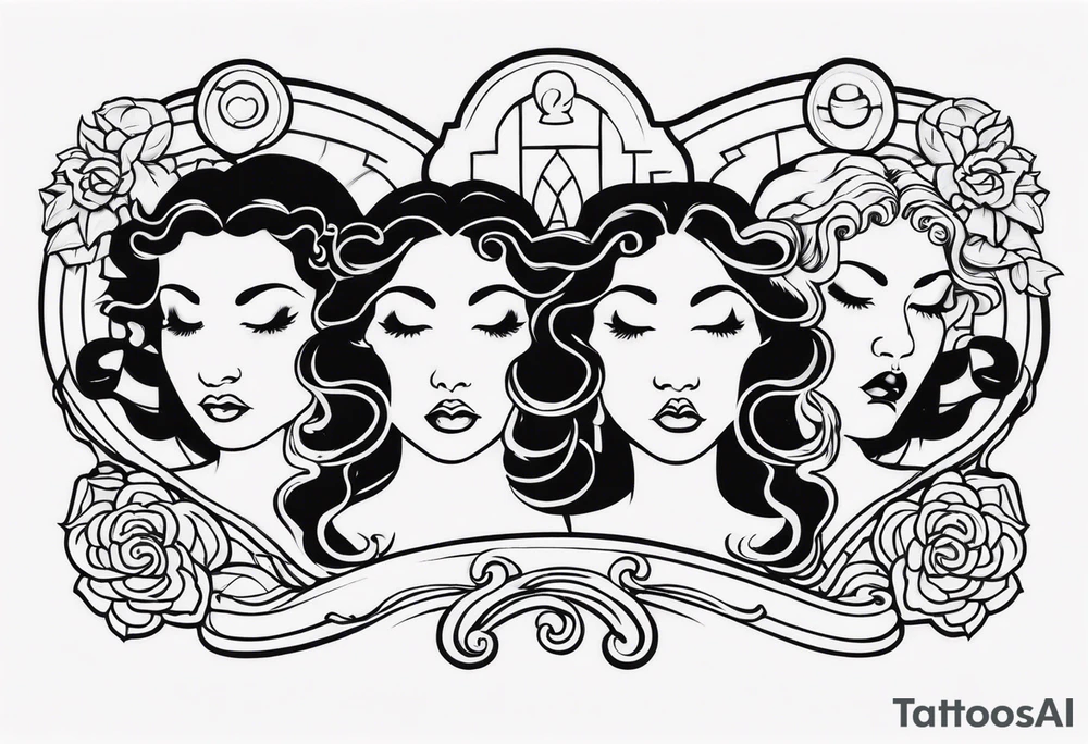 hear no evil, see no evil, speak no evil medusa tattoo idea