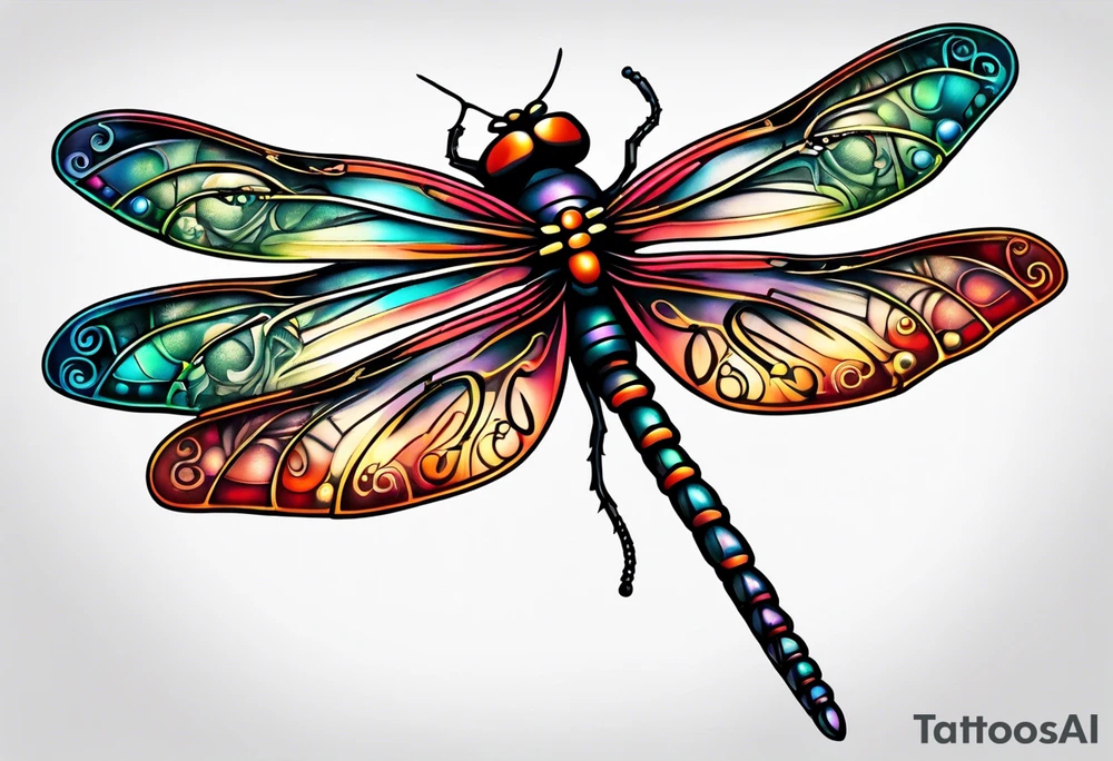 Mechanical dragonfly tattoo idea