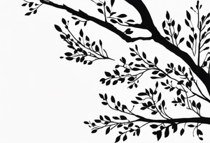 Trois mots « DUM SPIRO SPERO » centré au milieu et traverser par des branches type cerisier tattoo idea