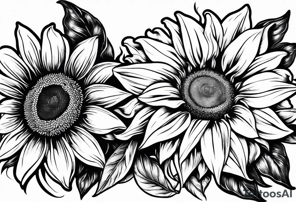 Sunflower, Rose and Lily tattoo idea