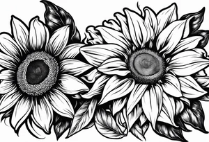 Sunflower, Rose and Lily tattoo idea