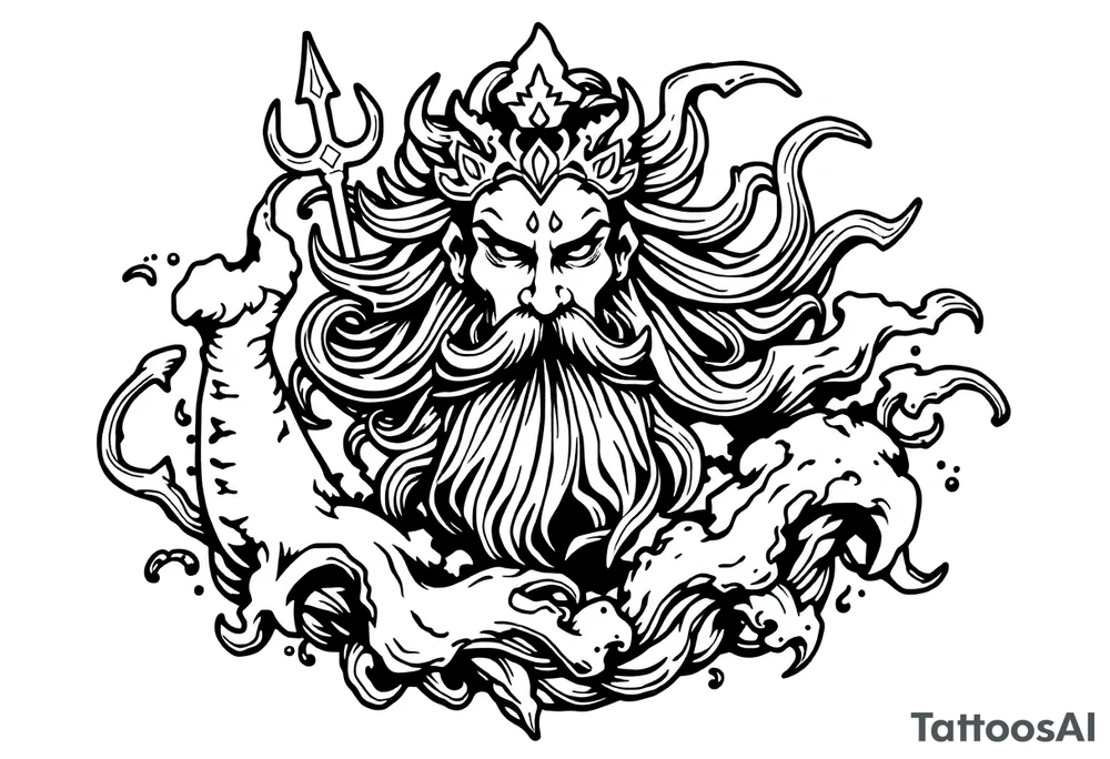 god of sea tattoo idea