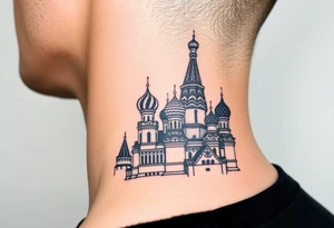 The Kremlin or St. Basil's Cathedral scene tattoo idea