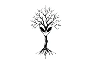 tree of life shaped as Alien head\face tattoo idea