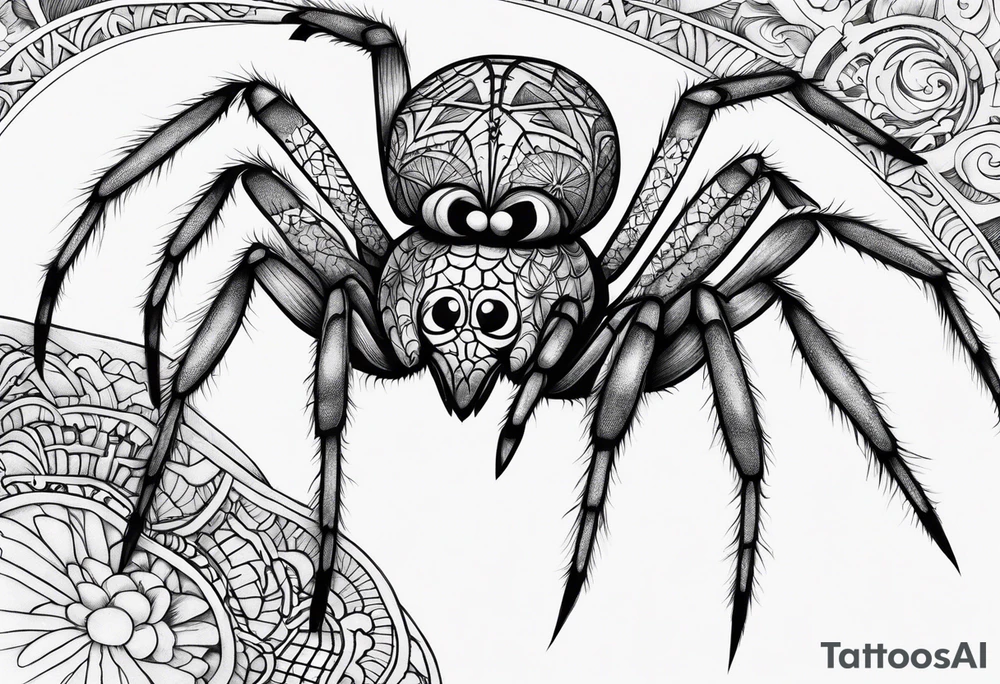 a psychedelic spider tattoo idea