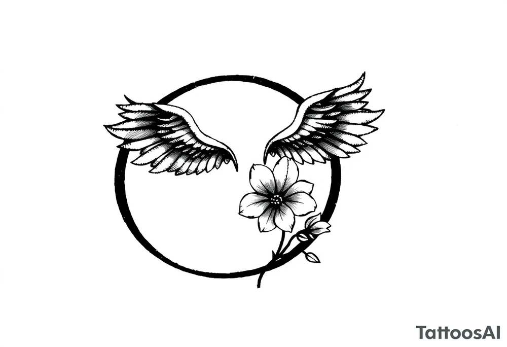 Infinity loop with wings and a small orchid tattoo idea Infinity loop with wings and a small orchid tattoo idea