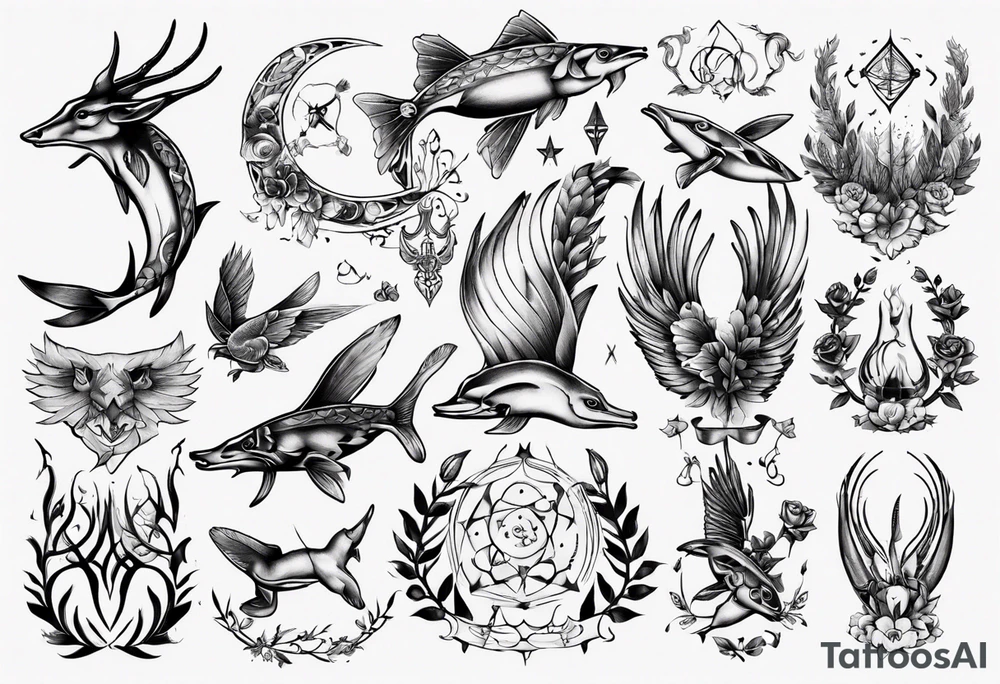 reh und forelle tattoo idea