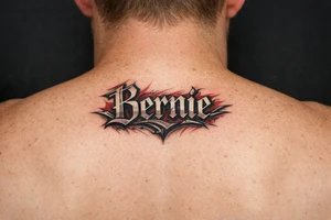 Name Bernie 
in front of neck tattoo idea