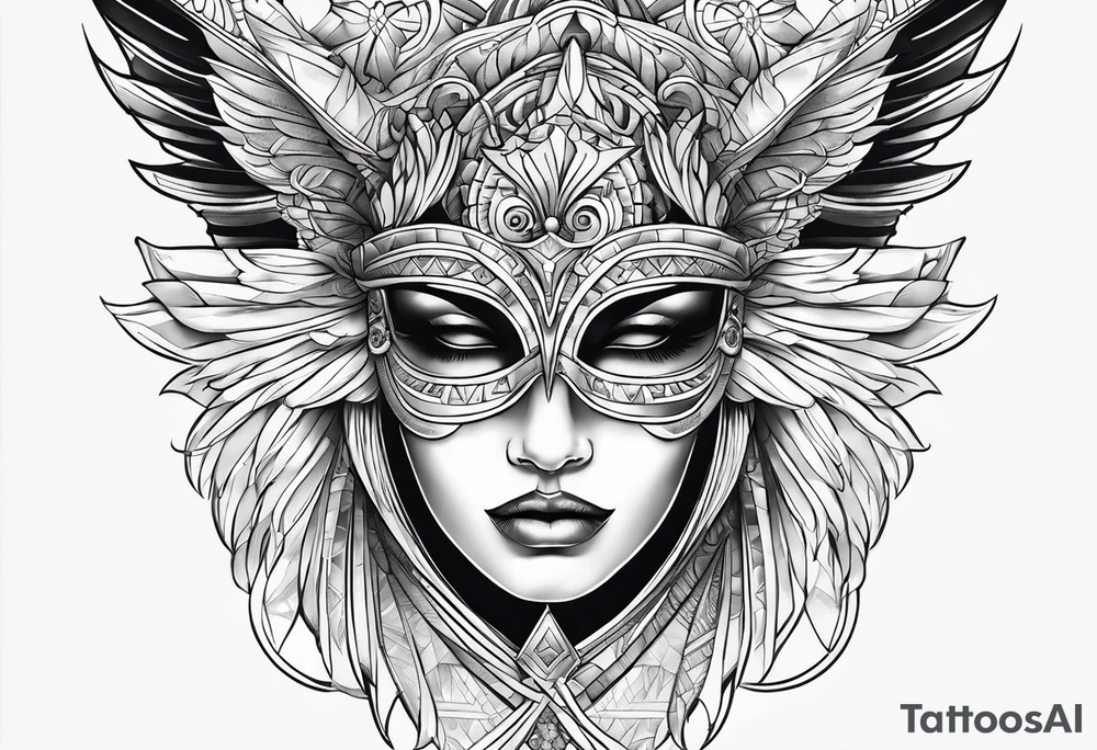 Angelic mask tattoo idea