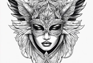 Angelic mask tattoo idea