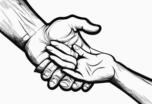 Old Hand reaching out to young hands tattoo idea