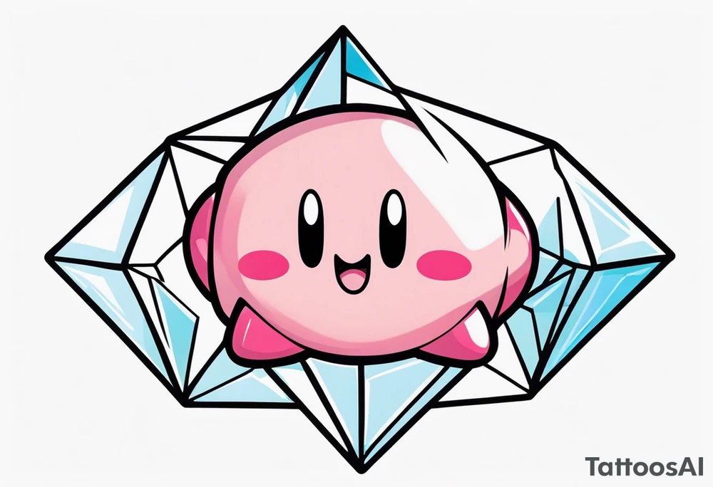kirby smiling inside a long shining crystal tattoo idea kirby smiling inside a long shining crystal tattoo idea