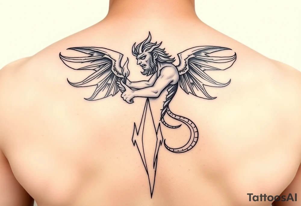 Aquarius the water bearer extinguishing flames tattoo idea