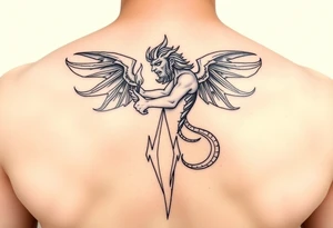 Aquarius the water bearer extinguishing flames tattoo idea