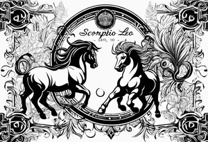 Horoscope signs scorpio and leo mix tattoo idea