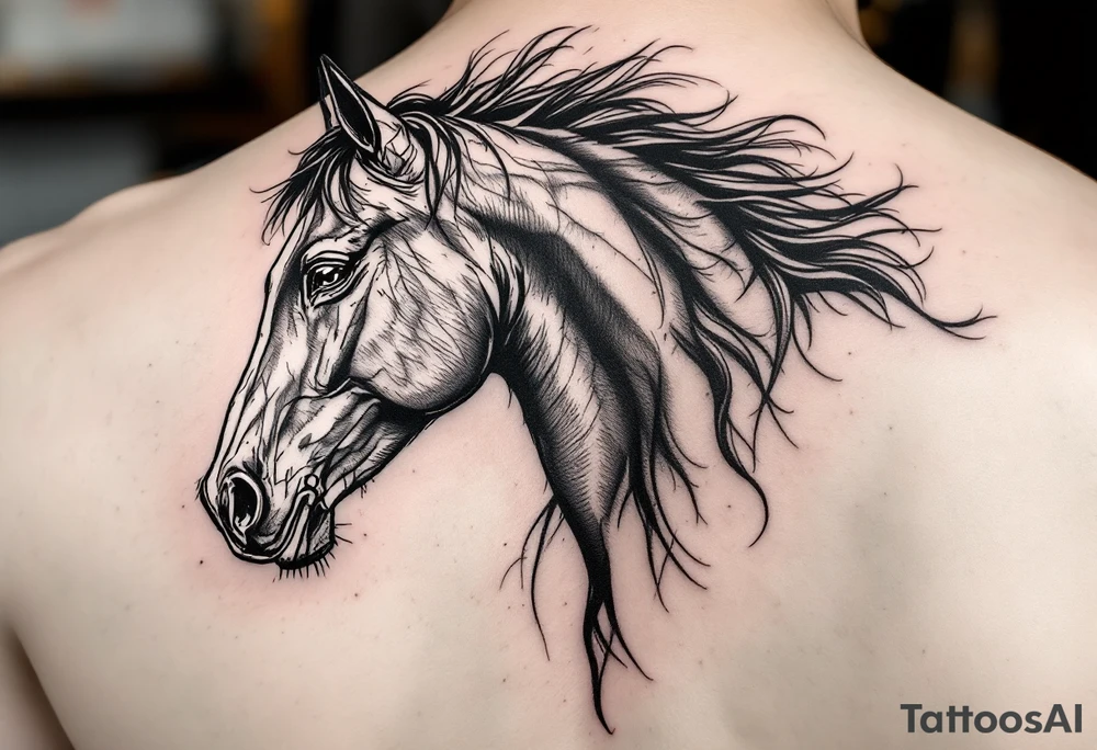 horse silhouette 
from the front tattoo idea