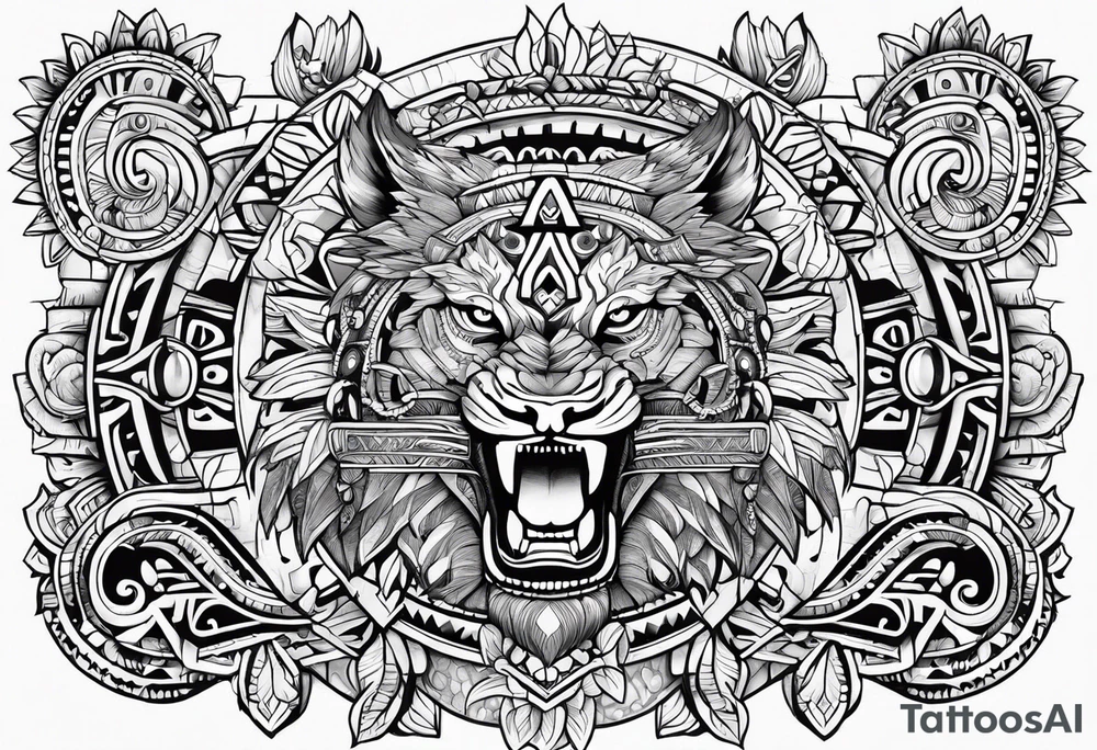Aztec animal tattoo idea