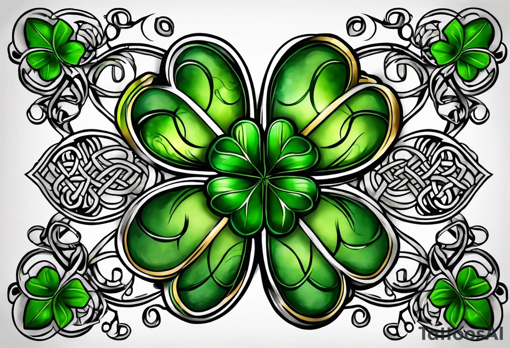 4 leaf clover celtic tattoo idea