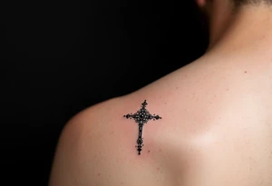 Cross with jewels tattoo idea