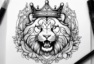 psalms 46:5 with a crown catty corner on the verse tattoo idea