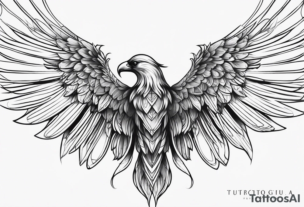 Beautiful angle with large wings tattoo idea
