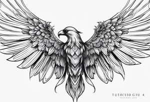 Beautiful angle with large wings tattoo idea