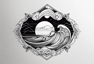 A balck tattoo for my shoulder with time and a date for my so 25.05.16 and a wave tattoo idea