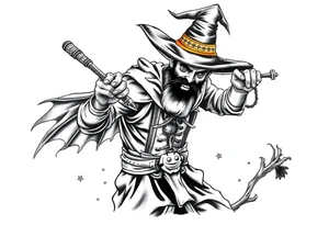 Guy exploring witch supplies tattoo idea