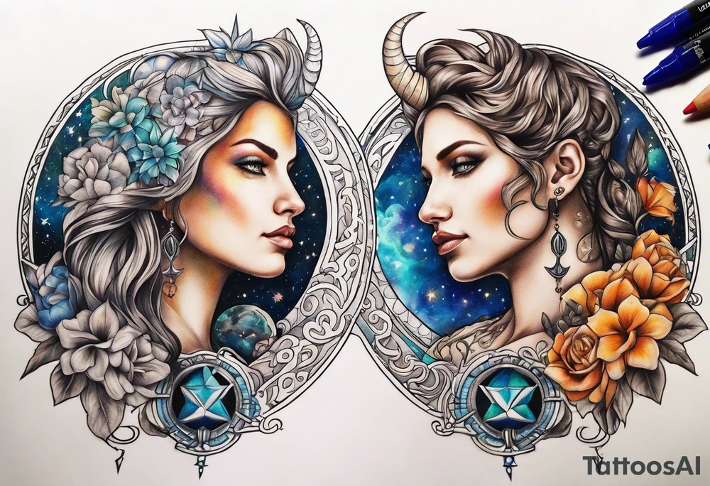 gemini, capricorn, cancer tattoo idea