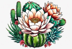 Fênix com cactos tattoo idea