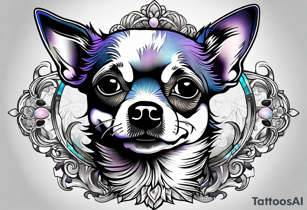 Chihuahua blue merle tattoo idea