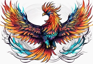 ethereal rising phoenix tattoo idea