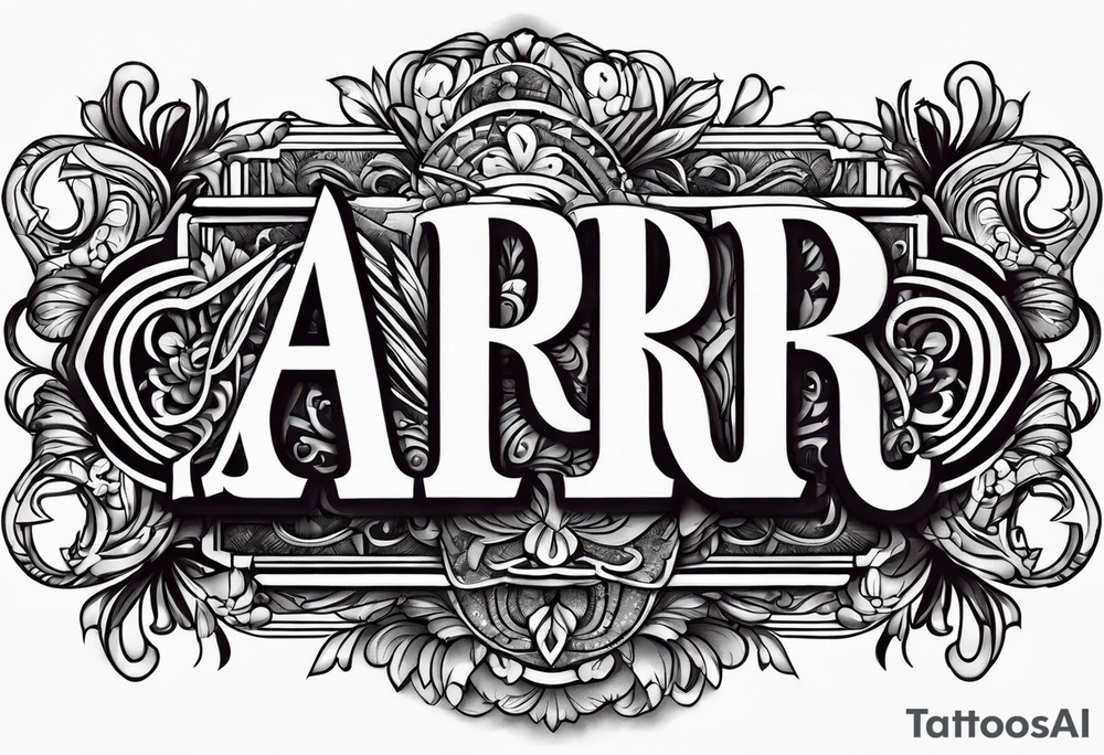 A headband with the letters AR in the middle tattoo idea