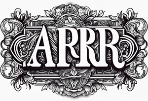 A headband with the letters AR in the middle tattoo idea
