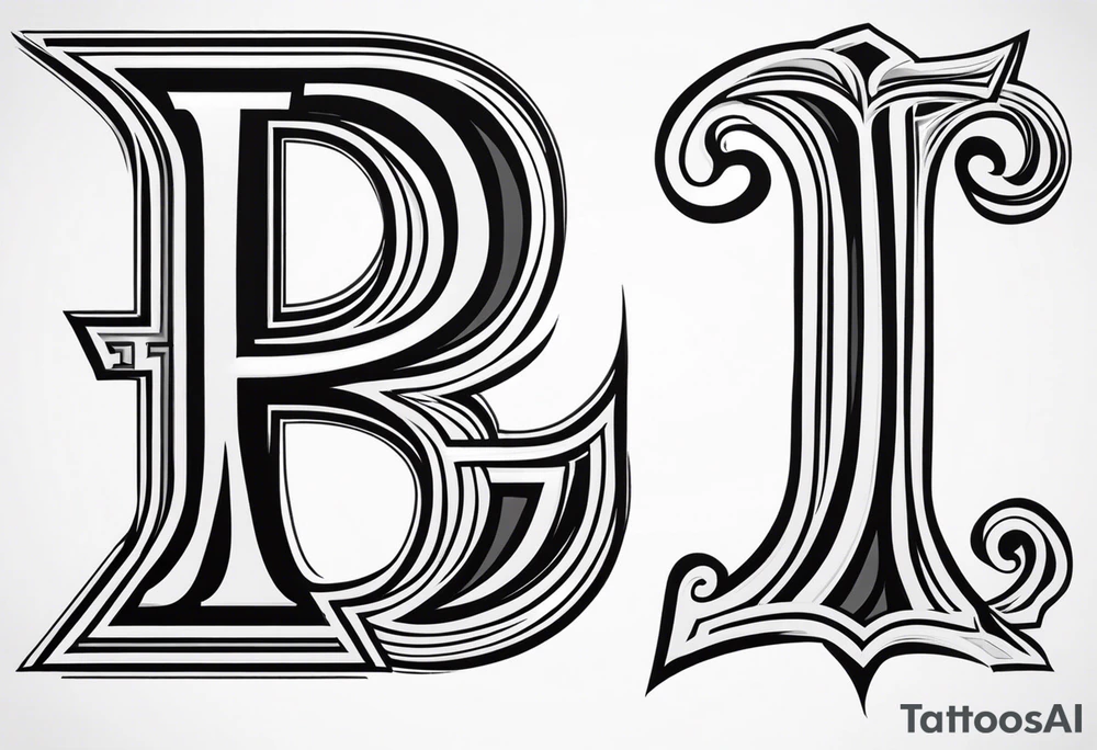 Letters “E, R and J” tattoo idea