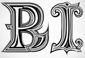Letters “E, R and J” tattoo idea
