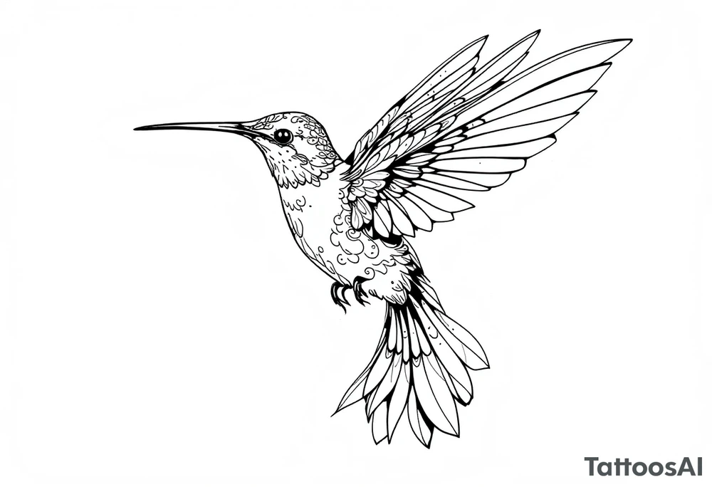 Neo traditional hummingbird tattoo idea