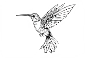 Neo traditional hummingbird tattoo idea