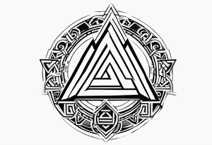 Valhalla sword shield valknut stairs tattoo idea
