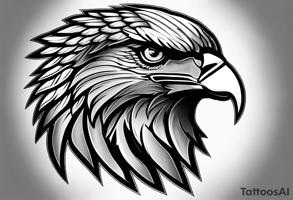 spartan helmet with American flag and bald eagle background tattoo idea