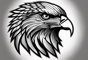 spartan helmet with American flag and bald eagle background tattoo idea
