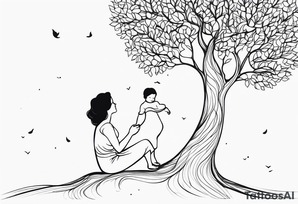 Motherhood tree tattoo idea