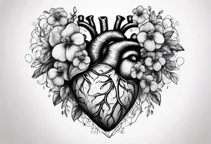 Heart made with violets tattoo idea