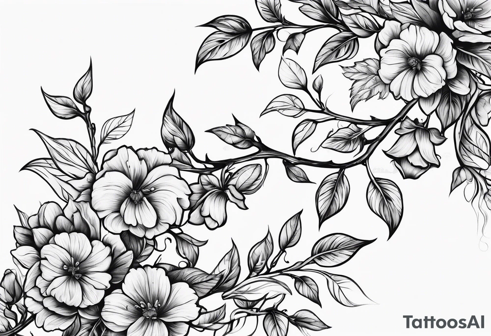 Vines branches tattoo idea