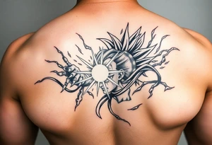 legendary dragonball z scene with energy aura and power effects tattoo idea
