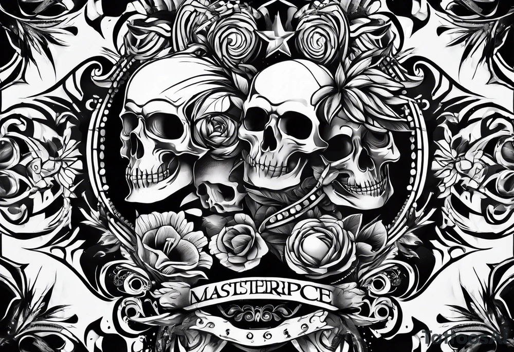 punk rock pattern tattoo idea